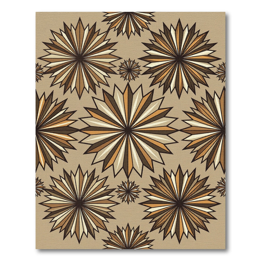 Retro Starburst Brown Multi Tone Rug
