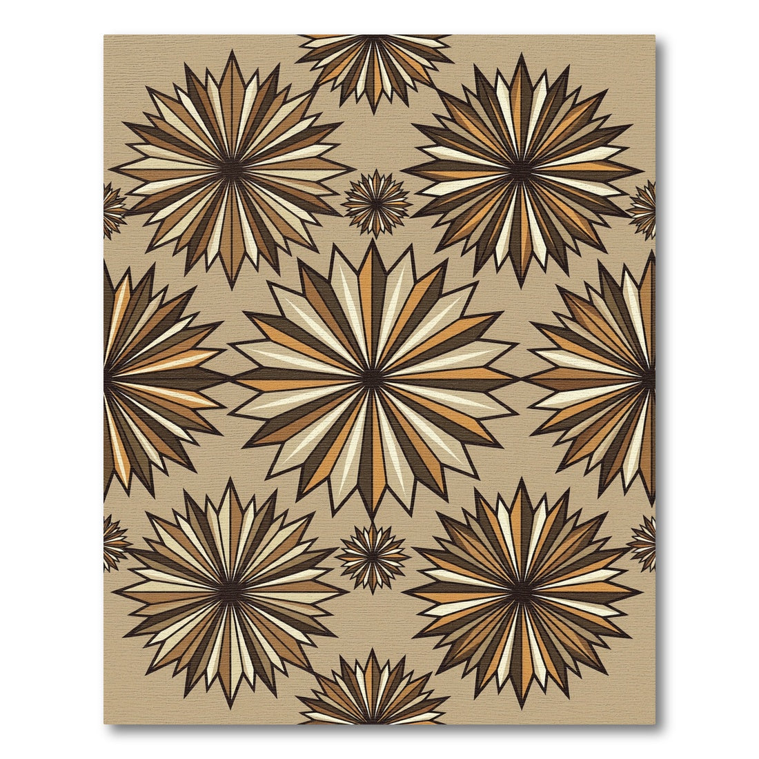 Retro Starburst Brown Multi Tone Rug
