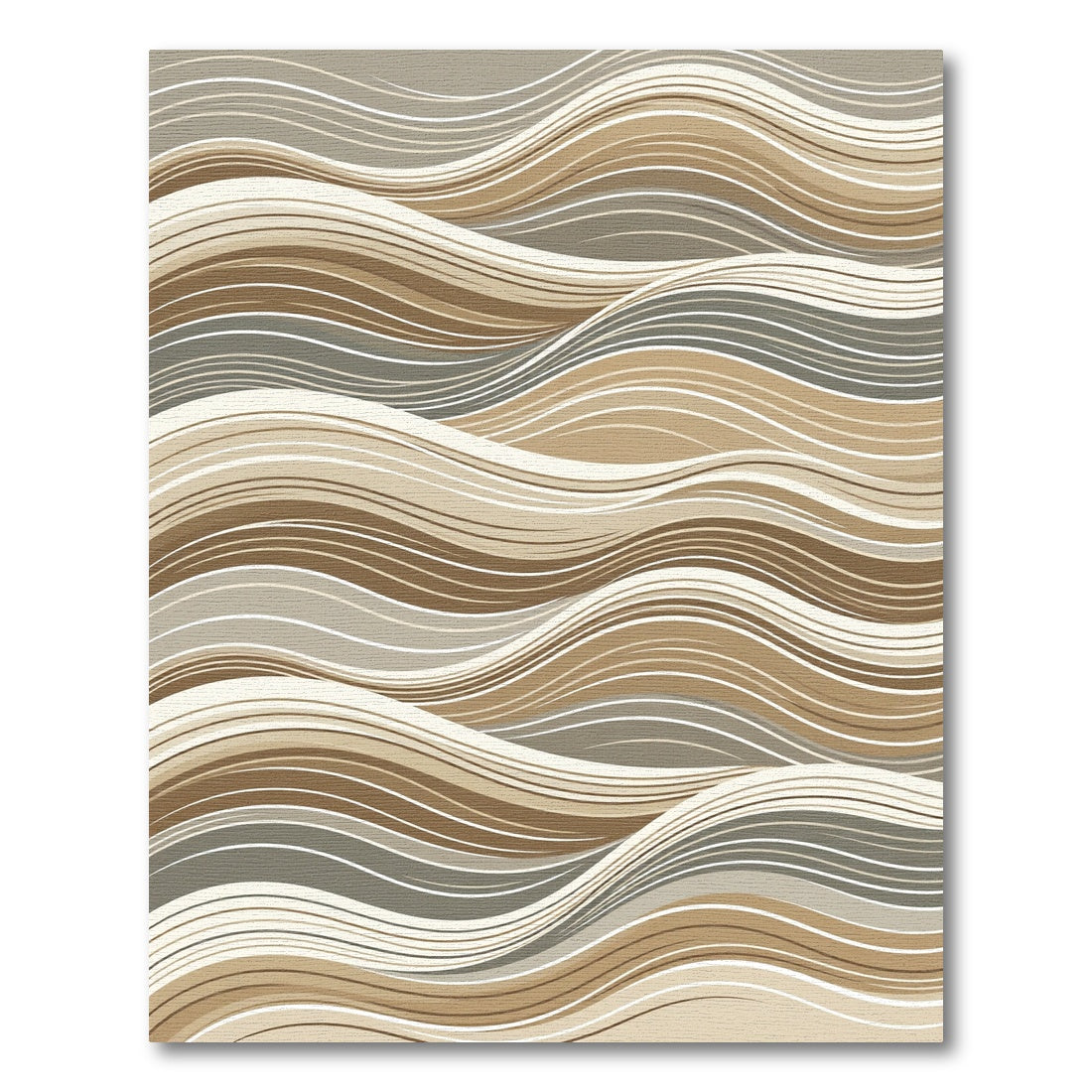 Neutral Earth Tone Flowing Wave Rug