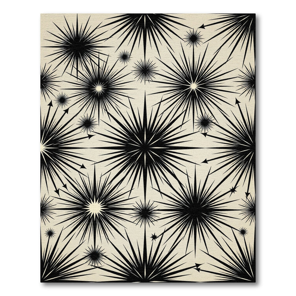 Black Starburst Shattered Glass Rug