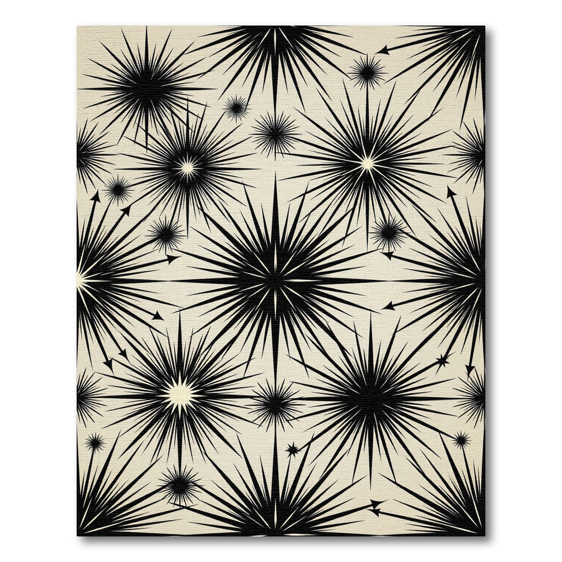 Black Starburst Shattered Glass Rug