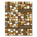 Terracotta Stone Mosaic Ancient Border Rug