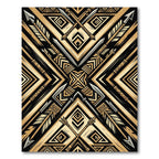 Tribal Arrows Gold Geometric Rug