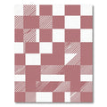 Blush Pink Checkered Geometric Grid Rug
