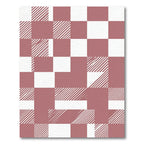 Blush Pink Checkered Geometric Grid Rug