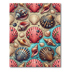 Coastal Seashell Beach Bliss Illustration Rug