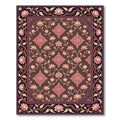 Brown Lotus Medallion Floral Accent Rug
