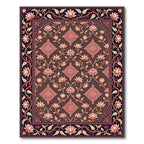 Brown Lotus Medallion Floral Accent Rug