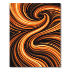 Golden Amber Swirling Abstract Waves Rug
