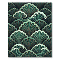 Emerald Green Ocean Wave Art Deco Rug