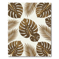 Warm Earthy Tropical Palm Leaf Art Rug