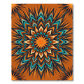 Vibrant Orange Turquoise Starburst Mandala Rug