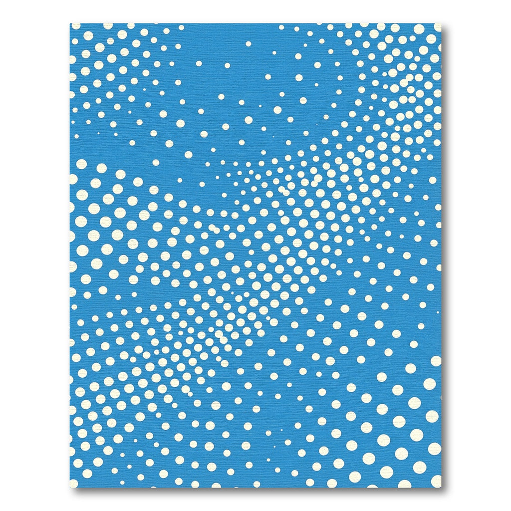 Bright Blue White Dot Wave Rug
