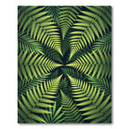 Lush Tropical Fern Leaf Botanical Rug