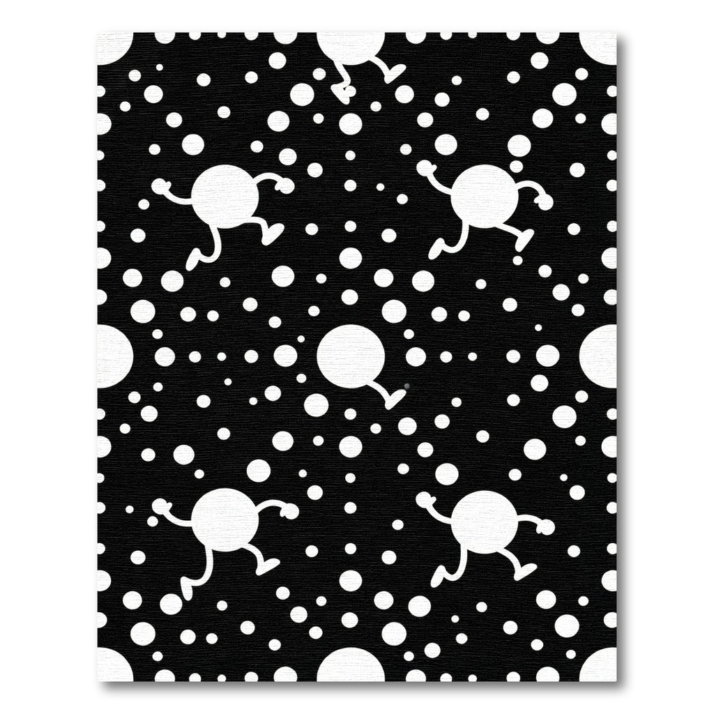 Playful White Figure Black Dot Rug