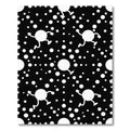 Playful White Figure Black Dot Rug