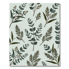 Earthy Sage Botanical Eucalyptus Foliage Rug