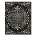 Ornate Black and Gold Floral Mandala Rug