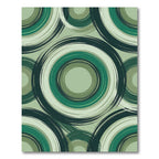 Verdant Grassy Grunge Circles Rug