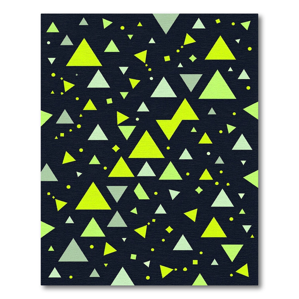 Neon Lime Green Geometric Triangle Art Rug