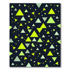Neon Lime Green Geometric Triangle Art Rug