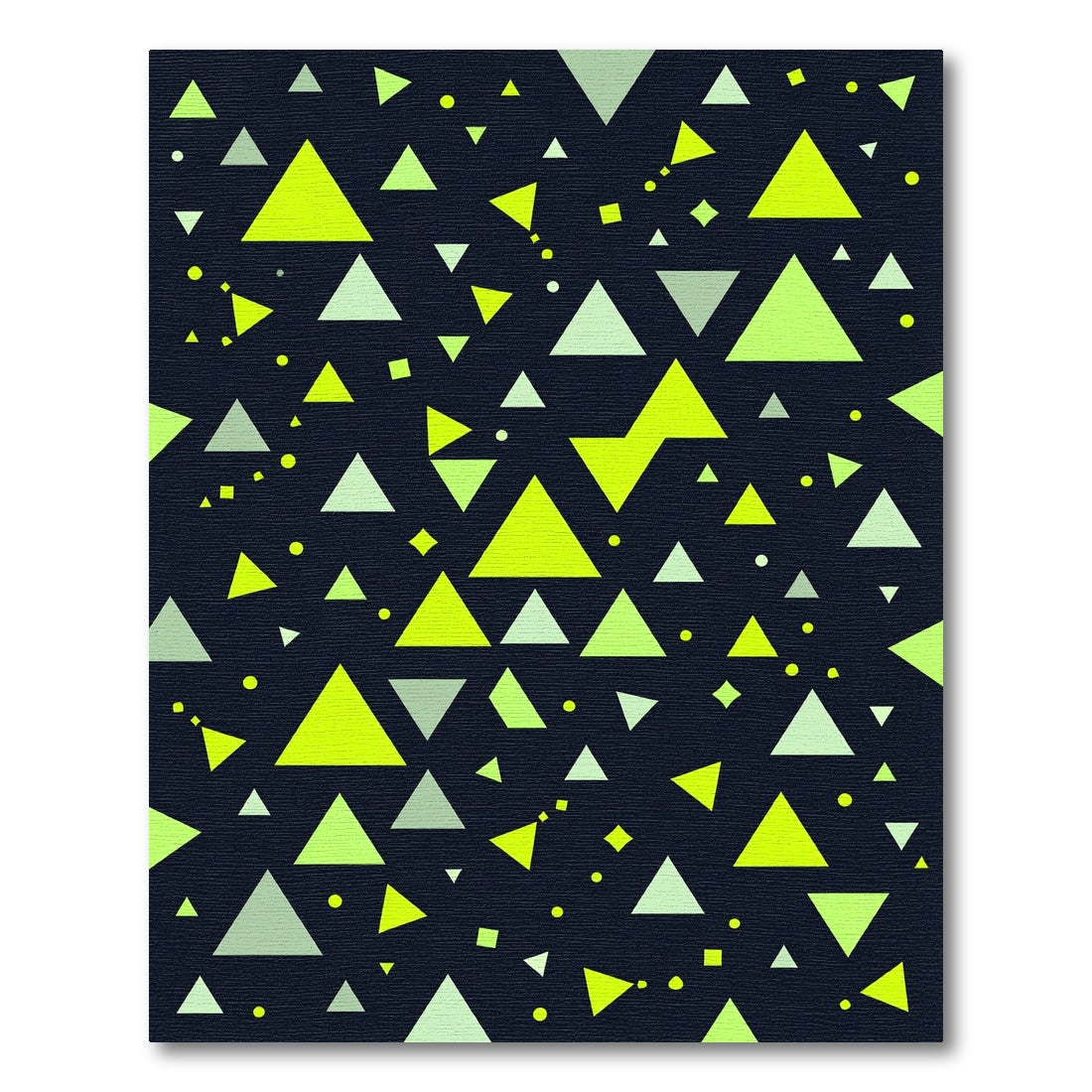 Neon Lime Green Geometric Triangle Art Rug