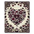 Crimson Heart Floral Scrollwork Border Rug