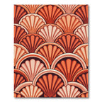 Art Deco Orange Fan Overlap Rug