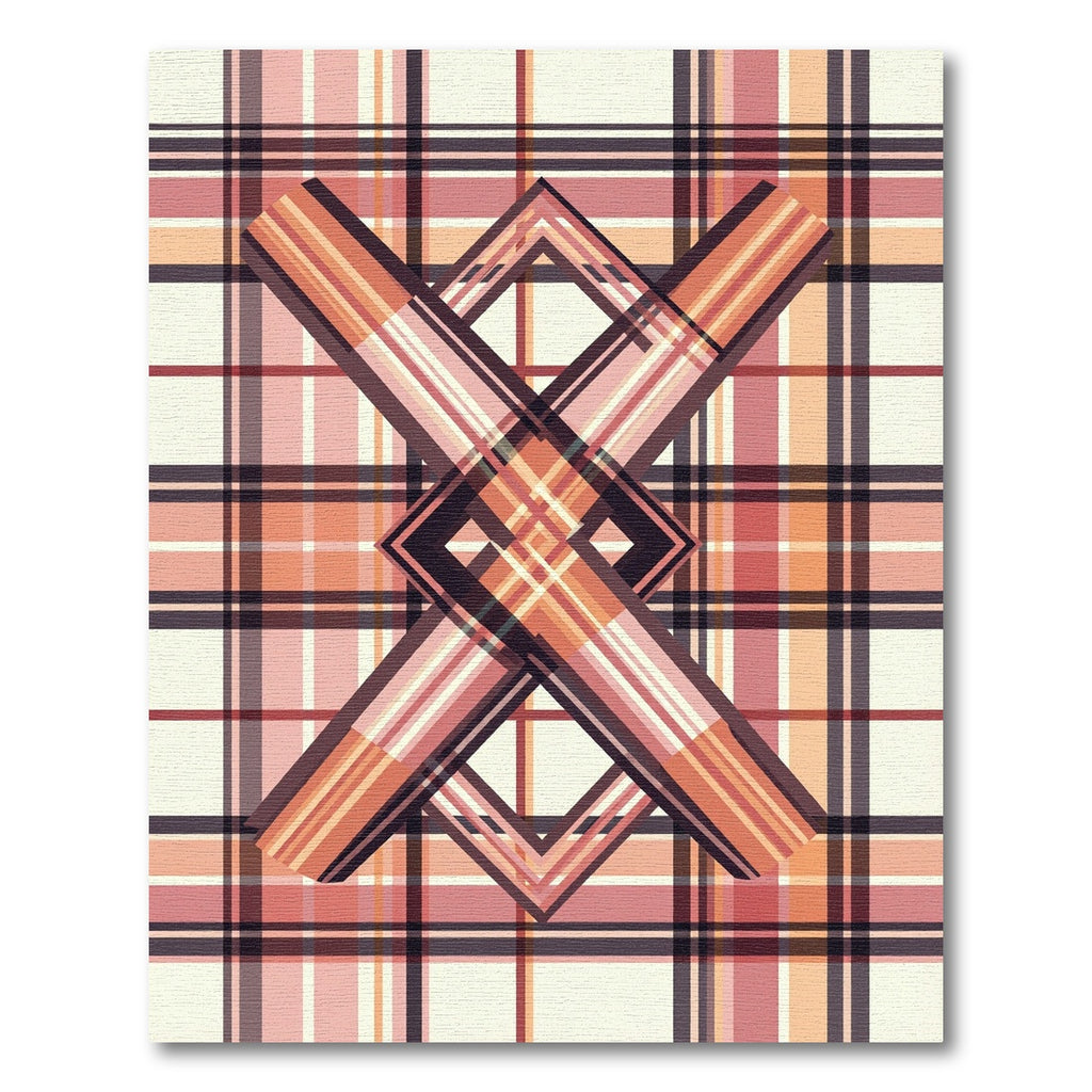 Warm Plaid Geometric Intersecting Lines Rug