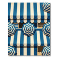 Navy Blue and White Striped Parasol Rug