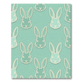 Pastel Mint Minimalist Repeating Rabbit Head Rug