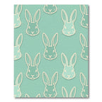 Pastel Mint Minimalist Repeating Rabbit Head Rug