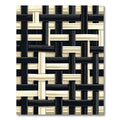 Monochrome Woven Black and Cream Grid Rug