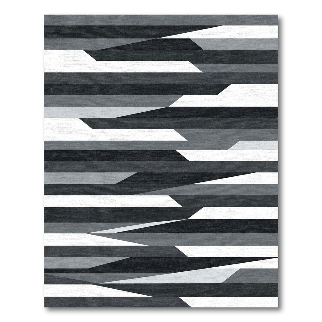 Modern Monochrome Geometric Abstract Stripe Rug