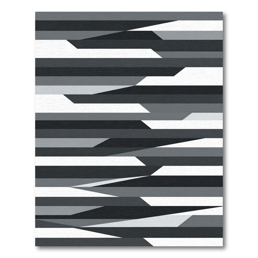Modern Monochrome Geometric Abstract Stripe Rug