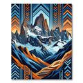 Bold Mountain Sunset Geometric Peaks Rug