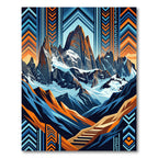 Bold Mountain Sunset Geometric Peaks Rug
