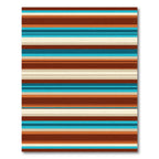 Retro Earthy Horizontal Striped Rug