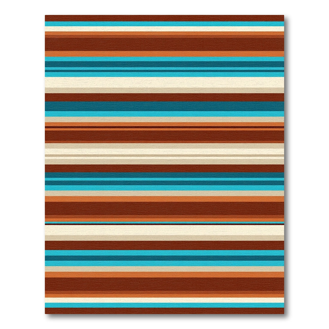 Retro Earthy Horizontal Striped Rug