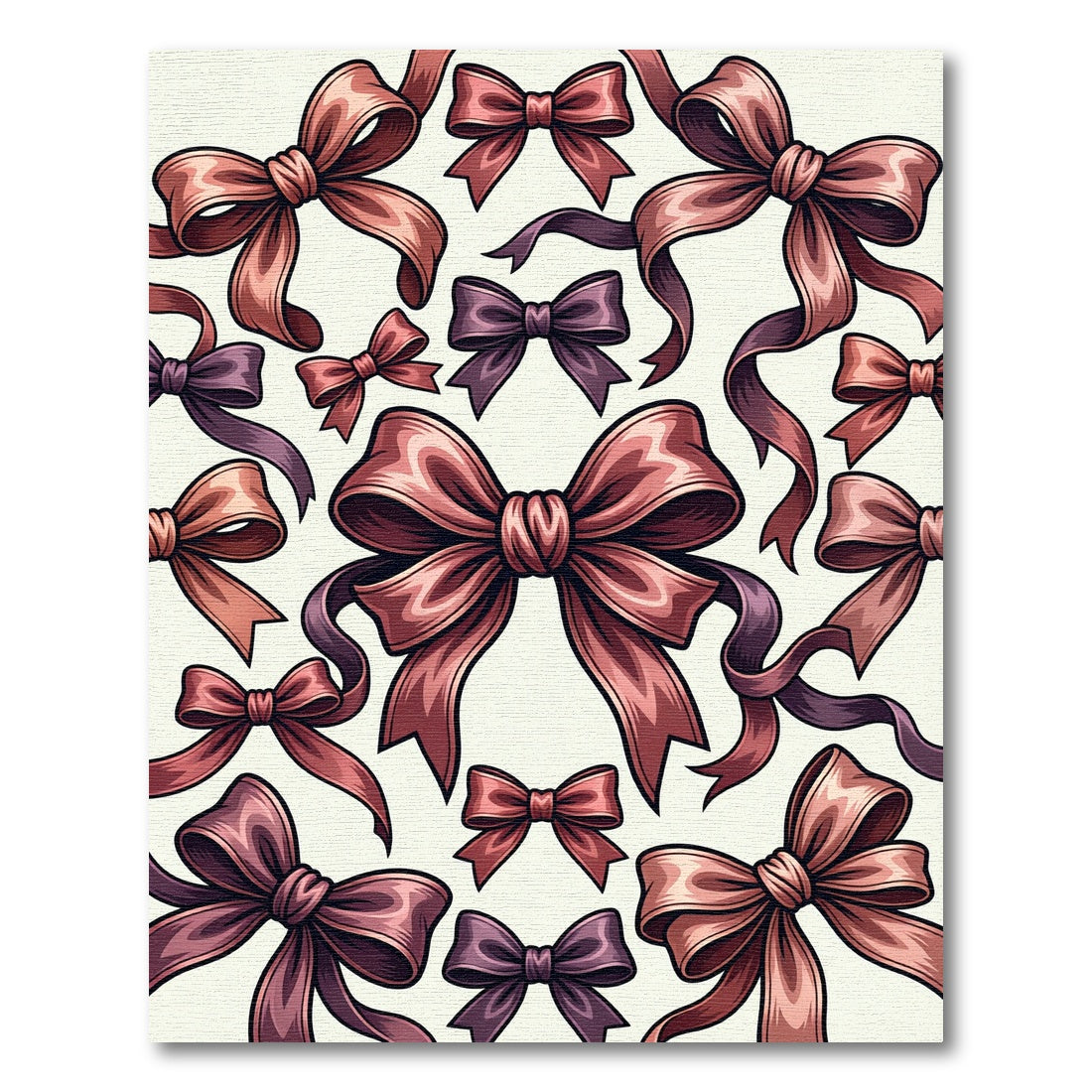 Red And Purple Bow Collage Rug