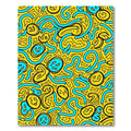 Yellow Aqua Whimsical Swirls Rug