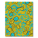 Yellow Aqua Whimsical Swirls Rug
