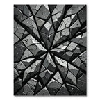 Monochromatic Geometric Shard Stone Abstract Rug