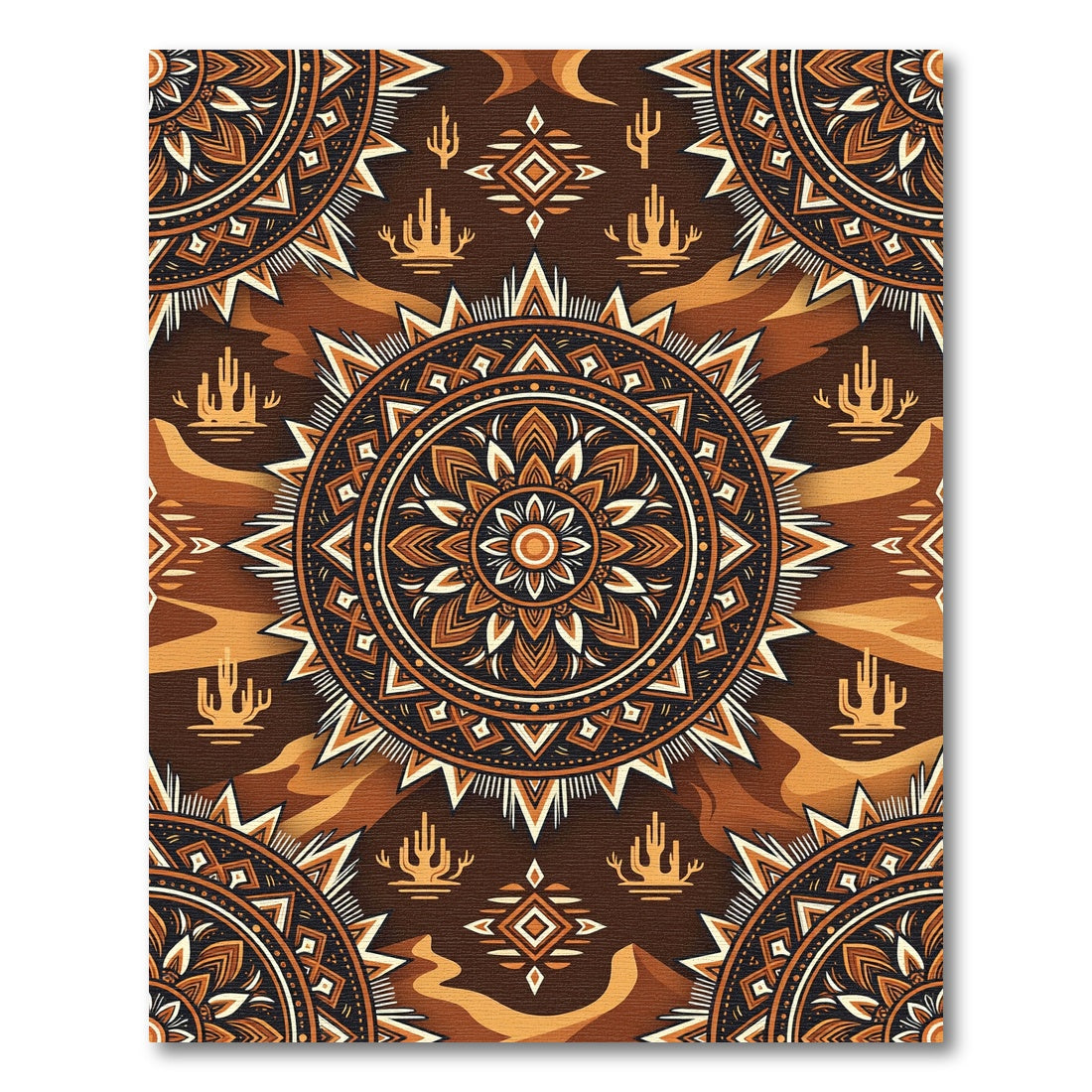 Earthy Desert Mandala Sacred Geo Rug