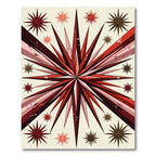 Crimson Starburst Radial Burst Rug