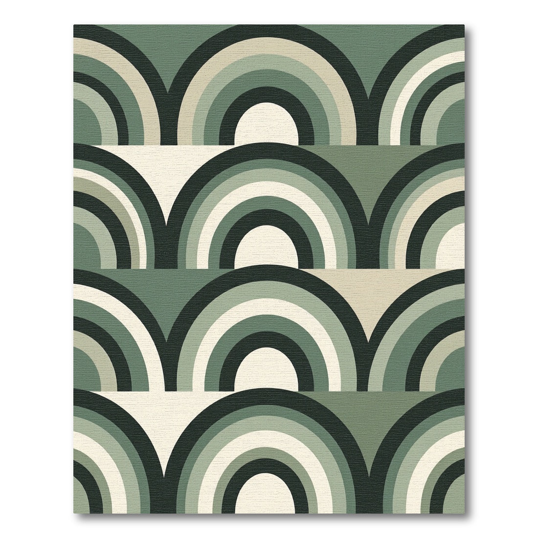 Sage Retro Mid Century Arch Backdrop Rug