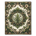 Vintage Sage Floral Scroll Medallion Rug