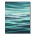 Serene Teal Abstract Blurred Horizon Rug