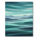 Serene Teal Abstract Blurred Horizon Rug