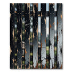 Distressed Black Wood Grain Vertical Rug